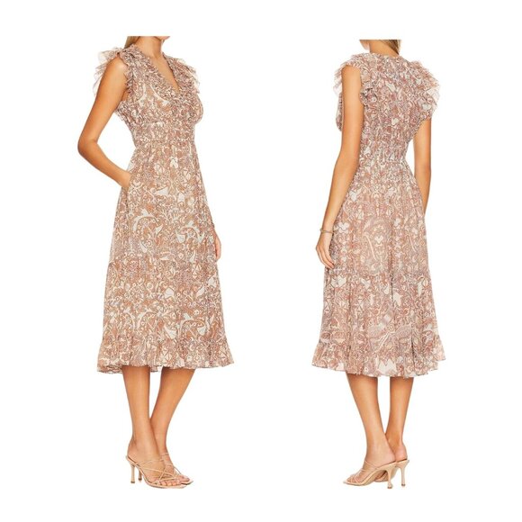 Ulla Johnson Samara Dress Size 10 in Feldspar, Neutral/metallic, NWT - Picture 2 of 14